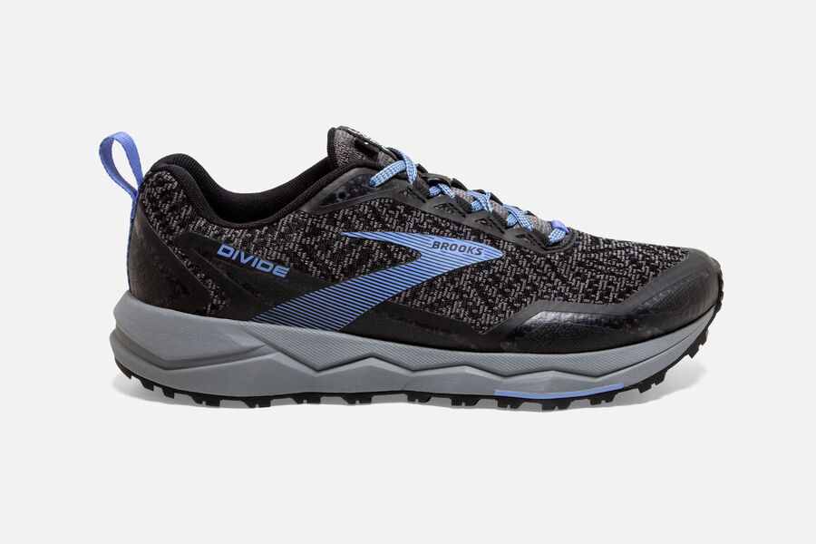 Brooks Divide Womens Australia - Trail Running Shoes - Grey/Black/Flower Blue (080-TQGME)